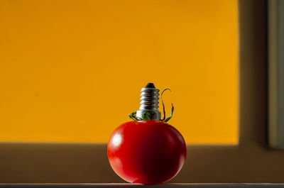 Close-up of apples on table