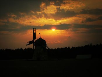 Silhouette landscape at sunset