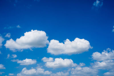 Low angle view of clouds in blue sky