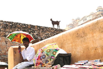 Man sitting outdoors