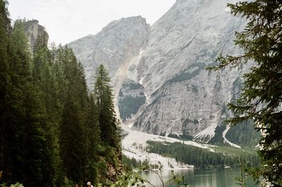 Scenic view of mountains and lake
