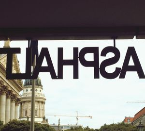 Low angle view of information sign