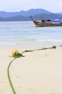 View of boat on beach
