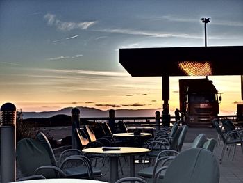 View of chairs against the sky