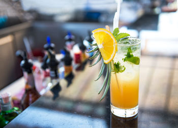 Close-up of drink on table