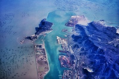 Aerial view of calm beach