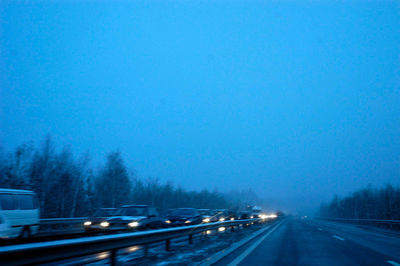 Traffic on road in winter