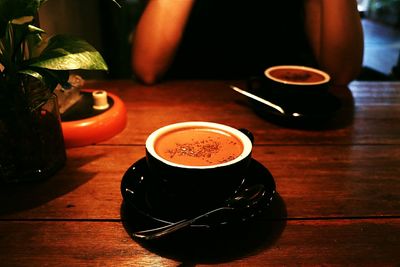 Coffee cup on table