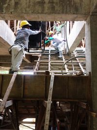 People working at construction site