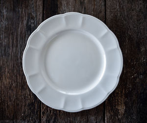 Directly above shot of empty plate on table