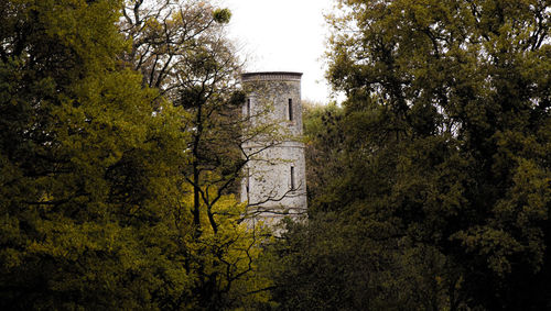 Low angle view of old building against sky