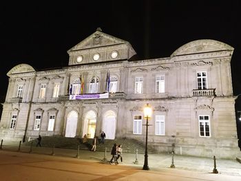 View of historical building at night