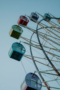 Low angle view of ferris wheel against clear sky