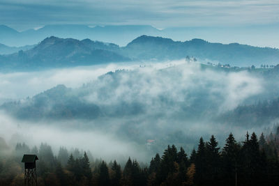 Scenic view of mountains against sky