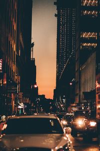 Traffic on road at night