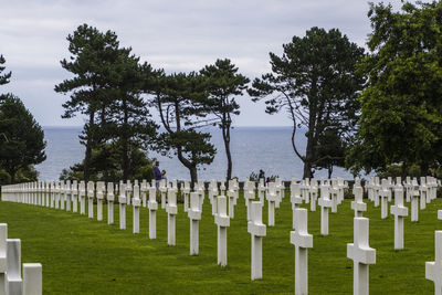 View of cemetery against sky