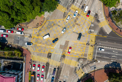 High angle view of traffic on road