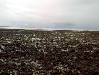 Scenic view of land against sky