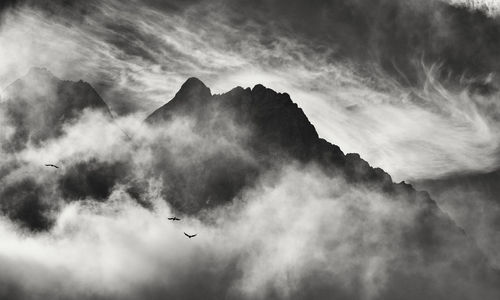 Low angle view of mountain against sky