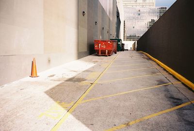 Empty road in city