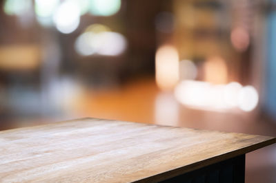 Close-up of empty table in restaurant