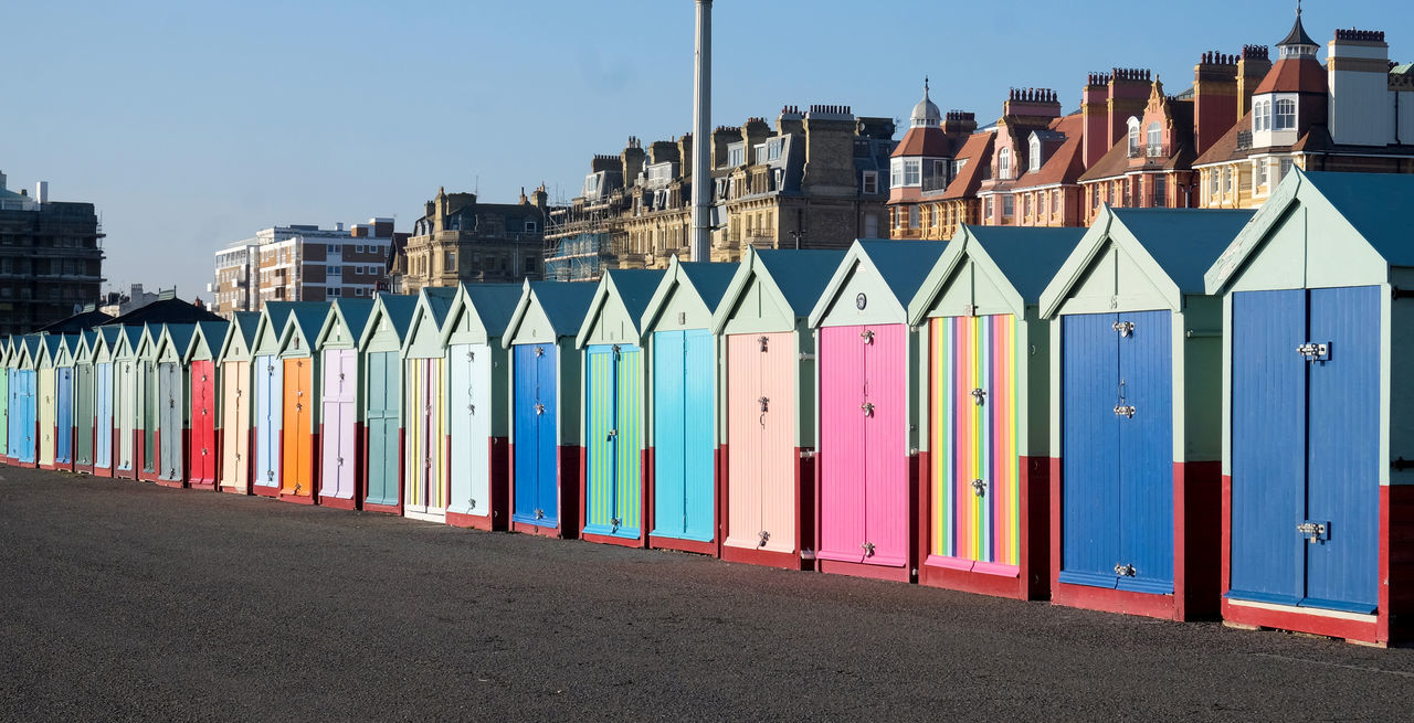 ROW OF HOUSES ON BEACH