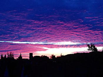 Silhouette of landscape at sunset