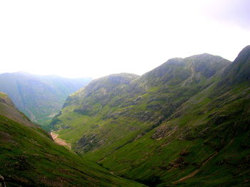 Scenic view of mountains against clear sky