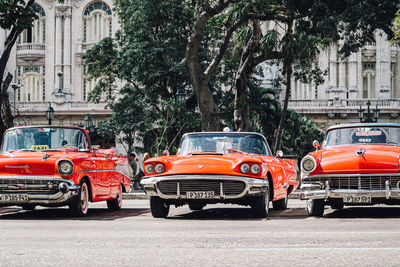 Cars on street in city