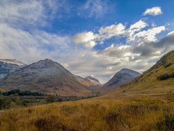 Scenic view of mountains against sky