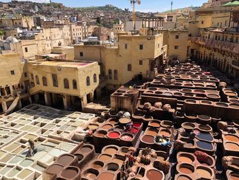 High angle view of washing laundry