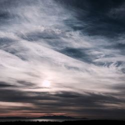 Low angle view of dramatic sky during sunset