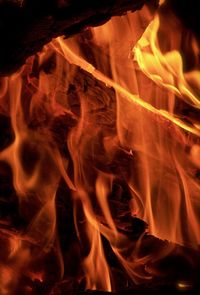 Full frame shot of fire in the dark