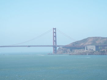 Suspension bridge over sea