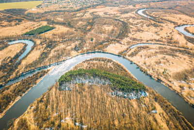 High angle view of agricultural field