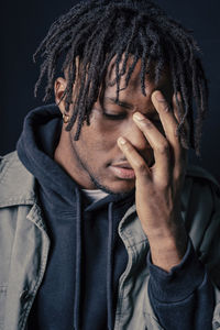 Studio shoot of african model with dreadlock