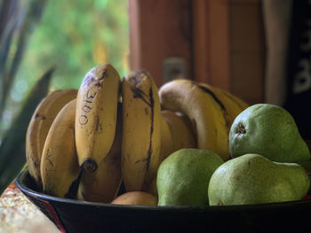 Close-up of bananas in container