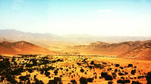 Scenic view of desert against sky