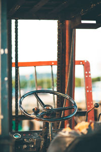 Close-up of steering wheel