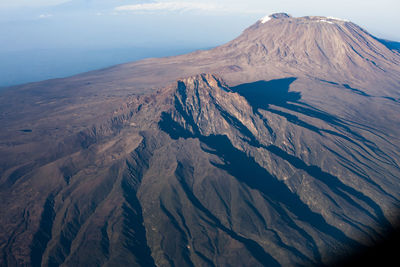 Aerial view of snowcapped mountain