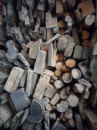 Full frame shot of logs