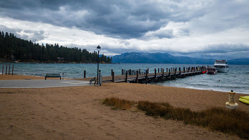 Scenic view of beach against sky