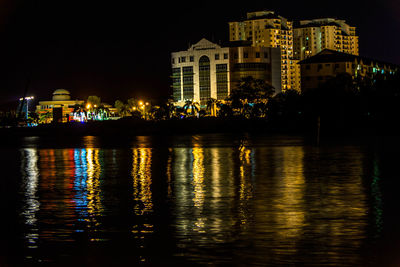 Reflection of buildings in a river