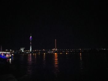 Illuminated city at night