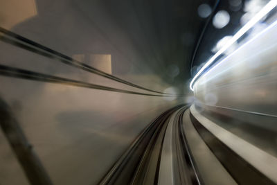 Long exposure train in tunnel