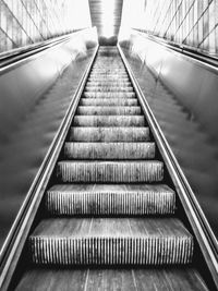 Low angle view of escalator