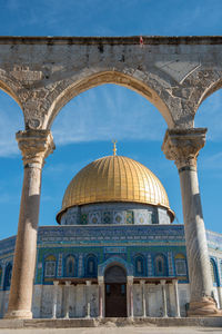 Dome of the rock, temple mount, jerusalem, israel. palestinian hamas and israeli forces clashes here