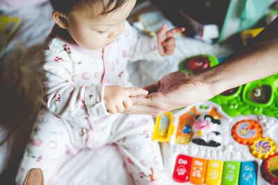 Close-up of baby hands