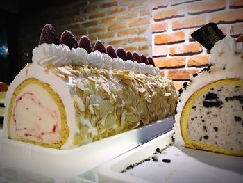 Close-up of cake on table