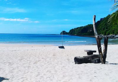 Scenic view of beach against sky